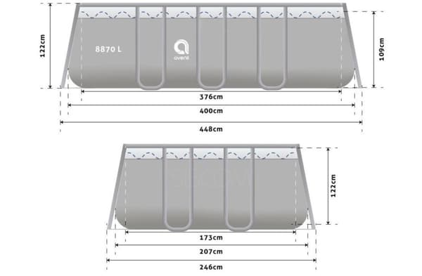 Avenli 400x207x122 cm Rektangulär Poolset med Pump för Trädgårdsentusiaster
