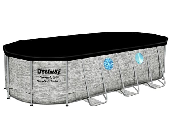 Bestway Power Steel Swim Vista Series II Perheuima-allas turvaikkunoilla, 549x274x122cm