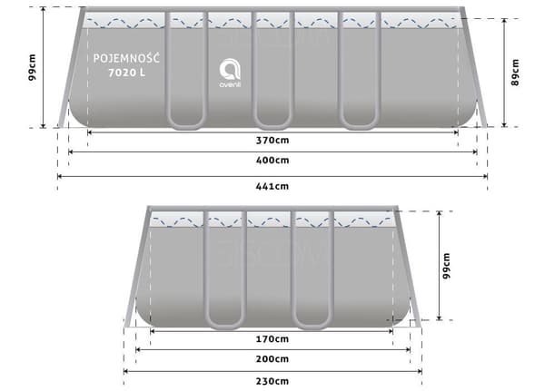 Avenli Familiepool 400x200x99cm med sandfilterpumpe - Sikker & Holdbar for familier