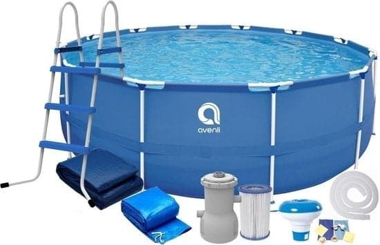 Avenli 420 cm Rund Pool Set för Utomhus med Pump, Skydd och Stege - Perfekt för Trädgårdsentusiaster