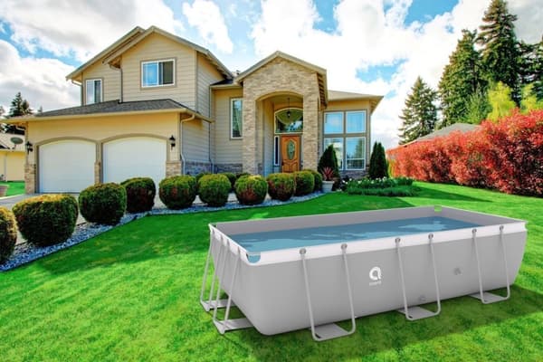 Avenli 400x200x99cm Rektangulær Ramme Pool med Pumpe, Ideel til Familier & Sociale Samvær