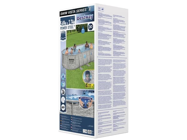 Bestway Power Steel Swim Vista Series II perheuima-allas vedenalaisilla ikkunoilla, 549x274x122cm