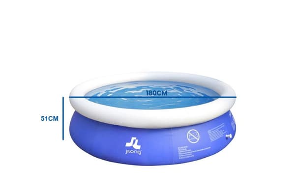 Jilong Let-Opsætning Oppustelig Pool til Små Haver, 183 cm Diameter, Hurtig Opsætning