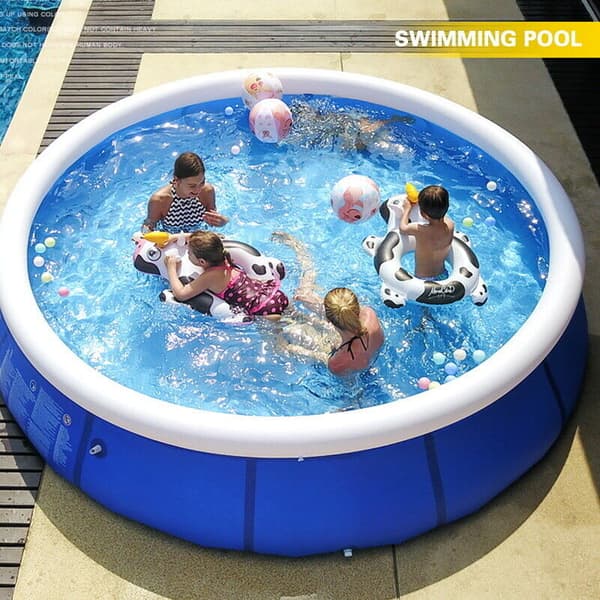 Jilong Easy-Set Uppblåsbar Pool - Hållbar 3-lagers PVC, 183 cm diameter, 886 liters kapacitet