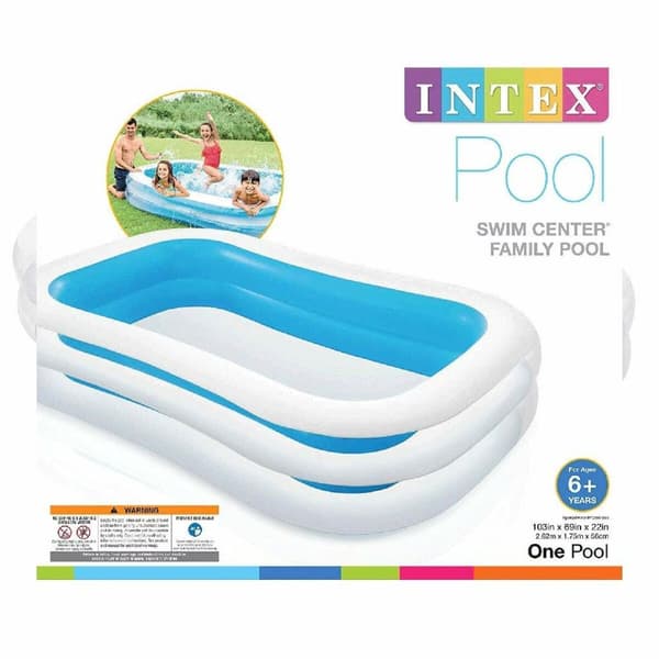 Oppustelig Pool Intex 56483 770 L (262 x 175 x 56 cm) Blå/hvid 262 x 175 x 56 cm