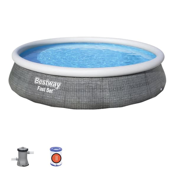 Oppustelig Pool Bestway Grå 7340 L 396 x 84 cm