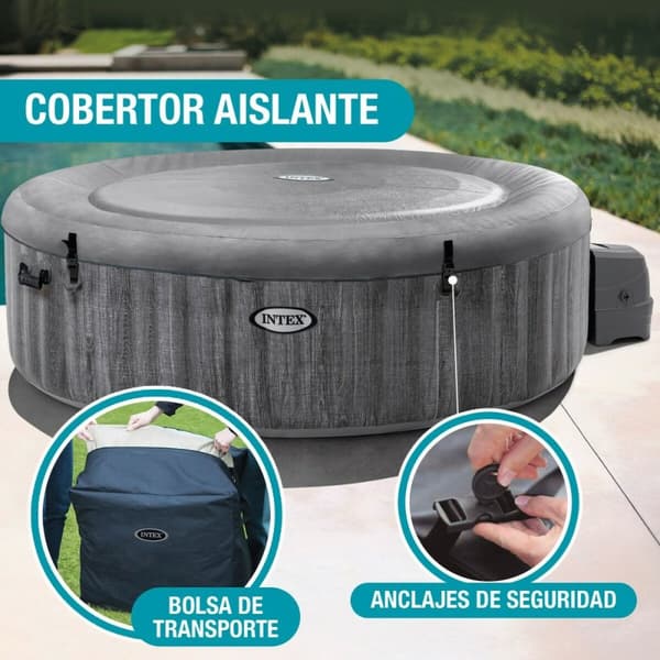 Oppblåsbart spa Intex Purespa Greywood Deluxe 28442EX 6 plasser 220-240 V 1741 l/h 1089 L