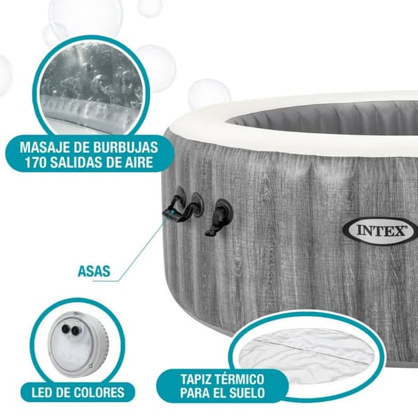 Oppblåsbart spa Intex Purespa Greywood Deluxe 28442EX 6 plasser 220-240 V 1741 l/h 1089 L