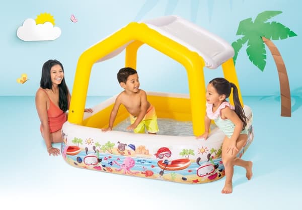 INTEX Babypool med avtagbart solskydd - Säker, skuggad lek för småbarn