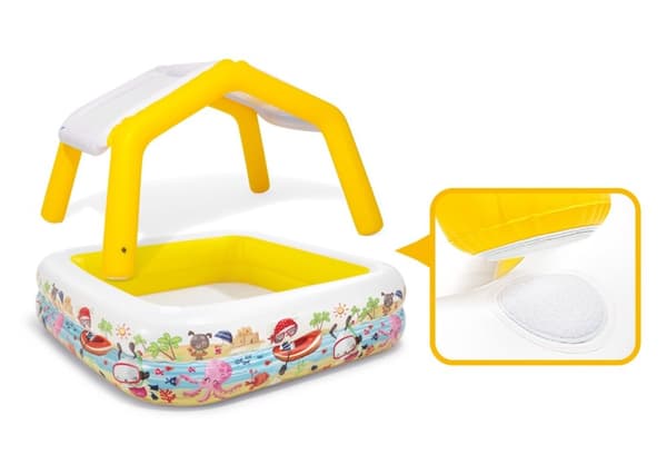 INTEX Babypool med avtagbart solskydd - Säker, skuggad lek för småbarn