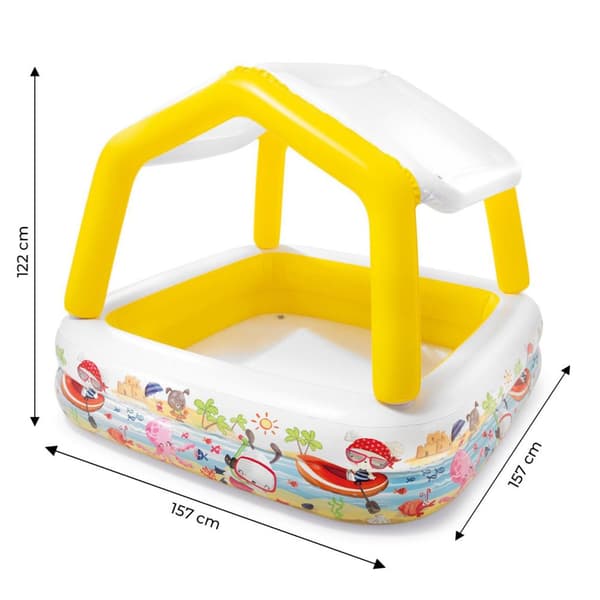 INTEX Babypool med avtagbart solskydd - Säker, skuggad lek för småbarn