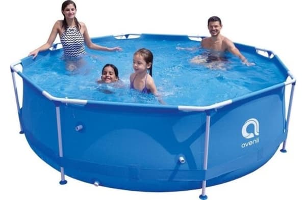 Avenli 305cm Rund Overjordisk Pool Sæt med Pumpe, 4383L Kapacitet, 3-lags PVC, Blå
