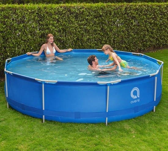 Avenli 305cm Rund Overjordisk Pool Sæt med Pumpe, 4383L Kapacitet, 3-lags PVC, Blå