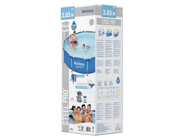 Bestway Steel Pro 305x76cm Pyöreä Maanpäällinen Uima-allas Pumppu & Suodatin Aikuisille