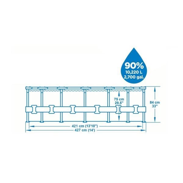 Kit för över marken svängande BESTWAY - Steel Pro Max™ - 427 x 84 cm - Rund (Levereras med ett filtreringspumpe)