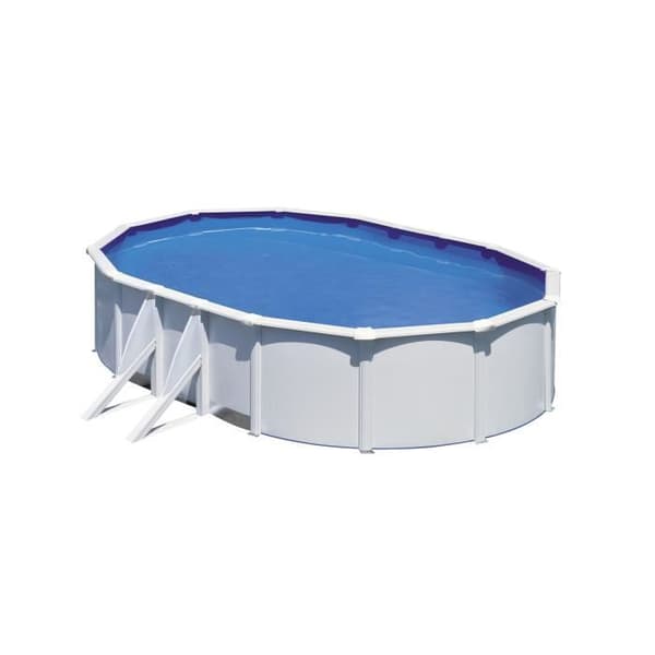 GRE Fiji Vit Oval ovanjordspool - 5,27 x 3,27 x 1,22 m - Sandfilter och stege ingår