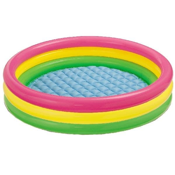Intex Sunset Glow lastenallas + puhallettava lattia 147x33cm