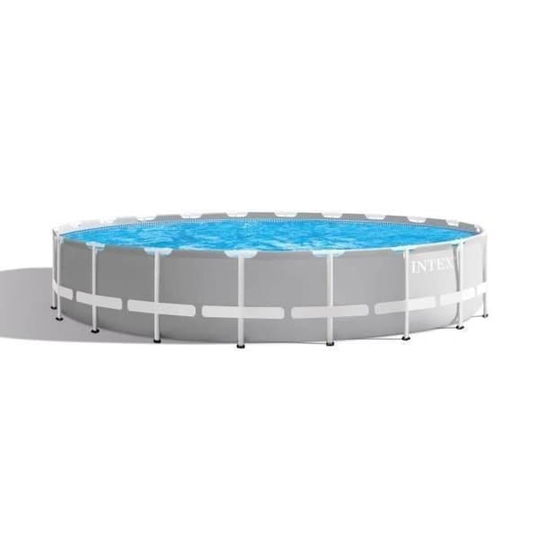 INTEX Tubular Above Ground Pool Kit - Pris Ram - 610 x 132 cm - Rund (Pump, lock, markduk och stege) - 26756NP