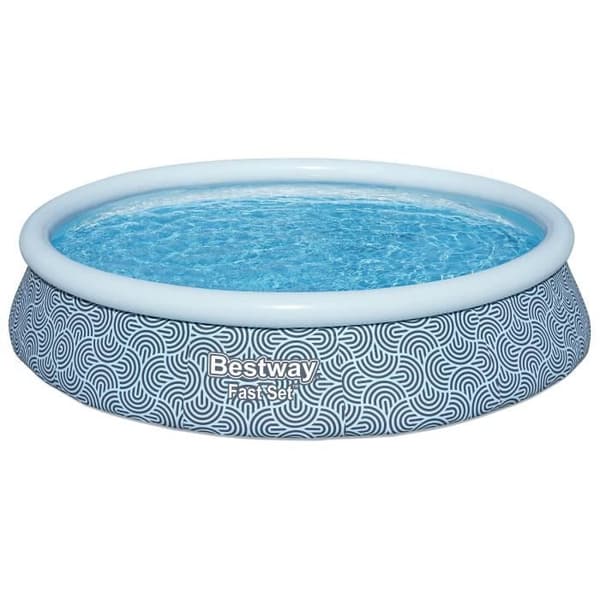 BESTWAY uppblåsbar poolsats - Fast Set - 396 x 84 cm - Rund (patronfilter, 1 patron)