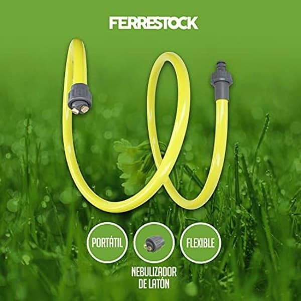 FERRESTOCK flexibel bärbar polyetenspruta med 2 mässingsmunstycken - grön