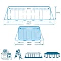 Miniatyrbild 4 av 4: INTEX rörformad pool över marken - 975 x 488 x h132 cm - Grå - Rektangulär - Sandpump - 54 400 L
