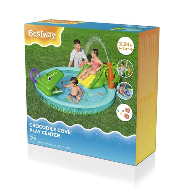 Uppblåsbar plaskpool för barn Bestway Crocodile Cove 224 x 181 x 72 cm