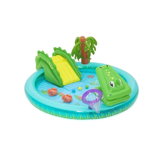 Uppblåsbar plaskpool för barn Bestway Crocodile Cove 224 x 181 x 72 cm