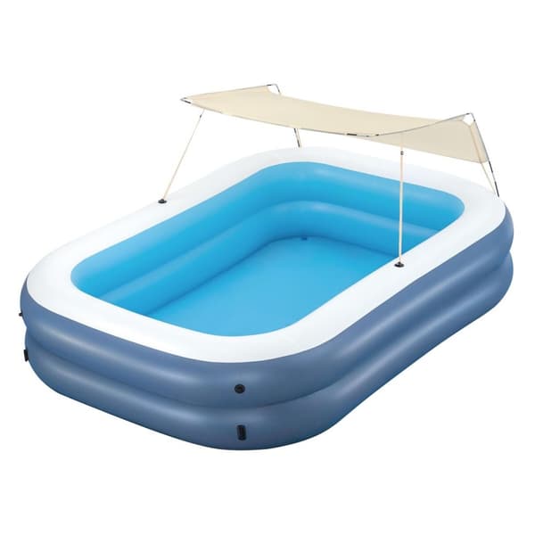 Bestway Oppustelig Pool 2 Kamre Rektangulær med Telt 254x178x140 cm +6 År 54449