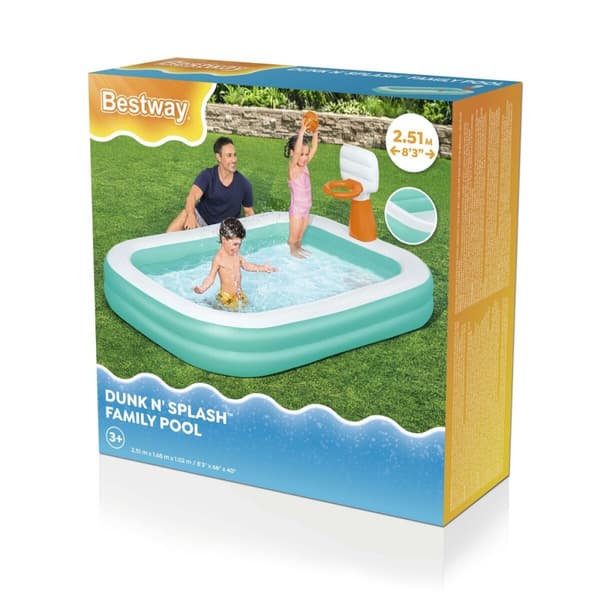 Uppblåsbar plaskpool för barn Bestway Dunk N'Splash 251 x 168 x 102 cm