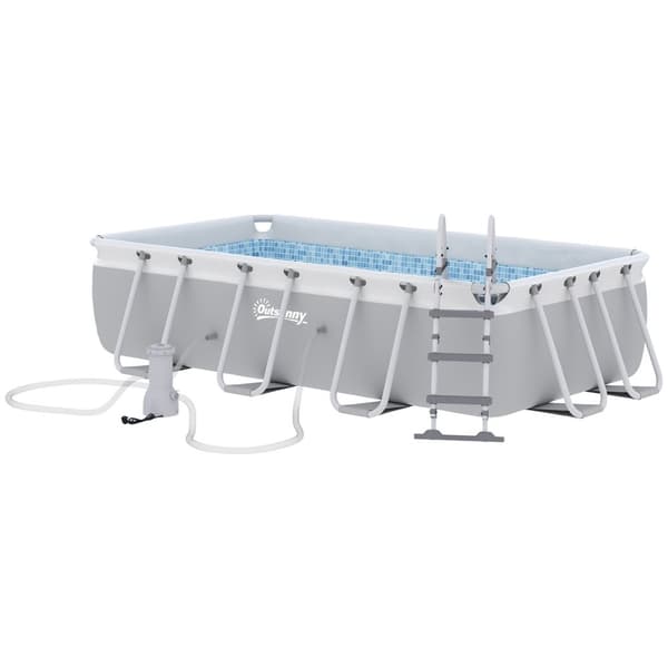 Rootz Suorakulmainen maanpinnan yläpuolella - teräsrunko uima -allas - uima -allas - helppo kokoonpano - 425L x 230w x 101h cm