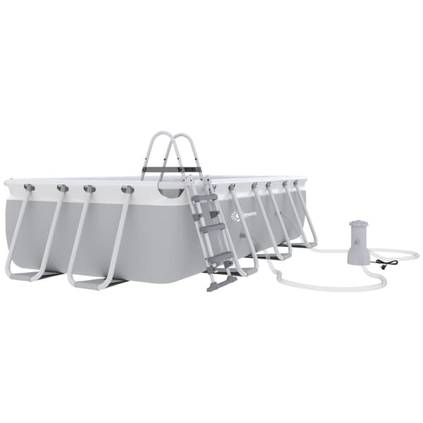 Rootz Suorakulmainen maanpinnan yläpuolella - teräsrunko uima -allas - uima -allas - helppo kokoonpano - 425L x 230w x 101h cm