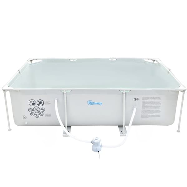 Rootz Suorakulmainen teräs maanpinnan yläpuolella - uima -allas - takapihan uima -allas - korroosionkestävä - 292L x 190w x 75h cm