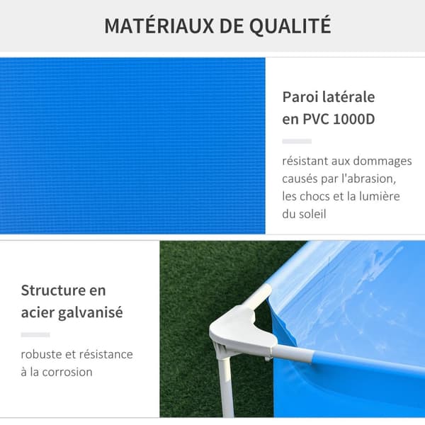 Rootz Suorakulmainen maanpinnan uima -allas - takapihan uima -allas - uima -allas - suodatin - 292L x 190W x 75H cm