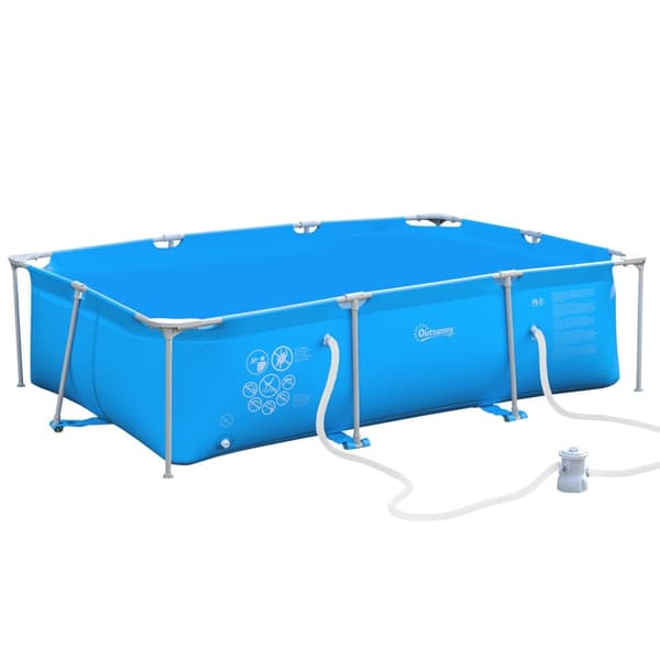 Rootz Suorakulmainen maanpinnan uima -allas - takapihan uima -allas - uima -allas - suodatin - 292L x 190W x 75H cm