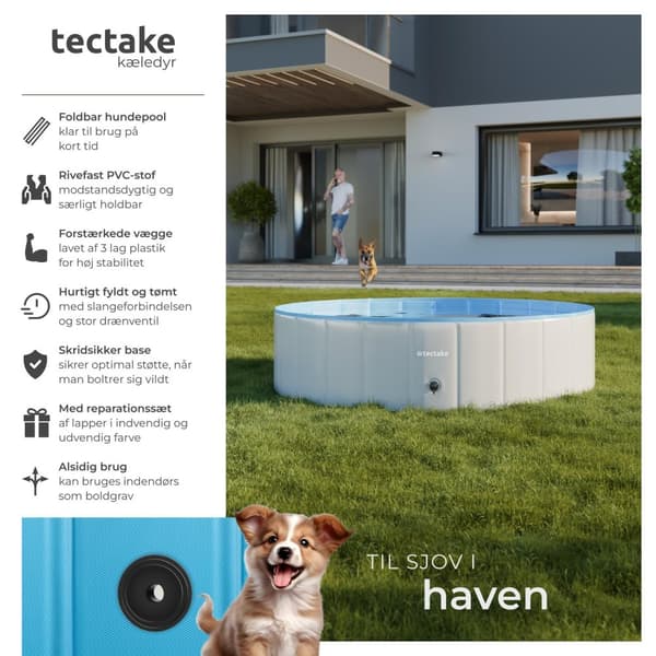 Hundepool Nele, foldbar, med tilslutningsslange - 120 cm