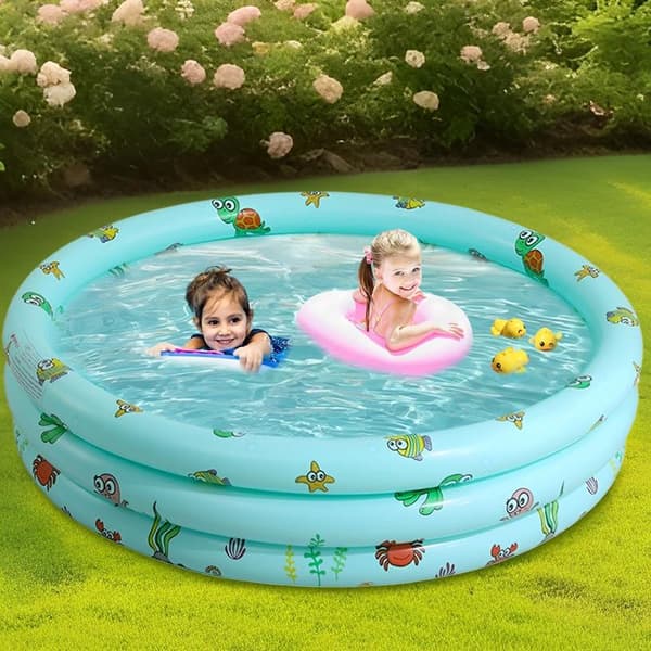 Uppblåsbar Swimmingpool, Hållbart PVC-material, Familjevänlig Design, Mångsidig Utomhusbruk