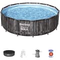 Miniatyrbild 2 av 5: BESTWAY Steel Pro Max™ Tubular Above Ground Pool Kit - 427 x 107 cm - Rund (Levereras med filtreringspump, stege)