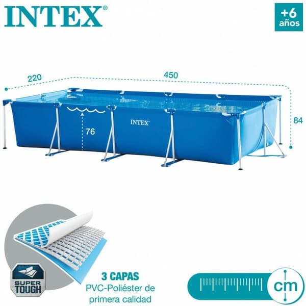 Pool Aftageligt Intex Frame 7127 L Rektangulær 450 X 220 X 84 CM