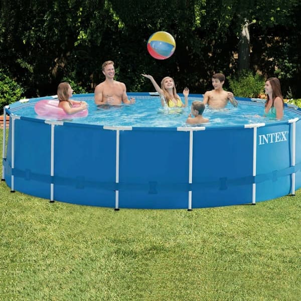 Rund Bassäng med Filtreringssystem Intex 457 x 122 cm Rund