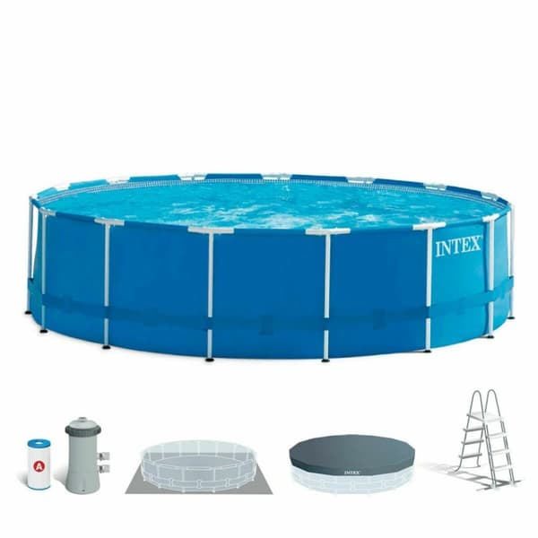 Rund Bassäng med Filtreringssystem Intex 457 x 122 cm Rund