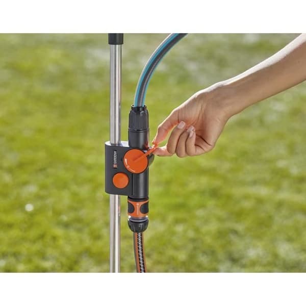 GARDENA Trio trädgårdsdusch – Totalhöjd 220 cm – Integrerat stativ – Dimstråle och diffus stråle – Avtagbar knopp – (960-20)