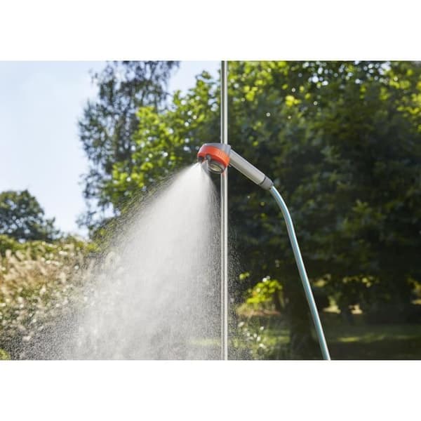 GARDENA Trio trädgårdsdusch – Totalhöjd 220 cm – Integrerat stativ – Dimstråle och diffus stråle – Avtagbar knopp – (960-20)