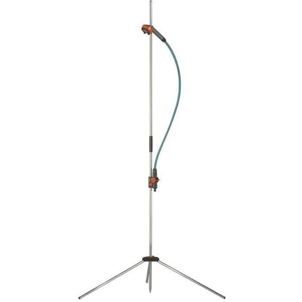 GARDENA Trio trädgårdsdusch – Totalhöjd 220 cm – Integrerat stativ – Dimstråle och diffus stråle – Avtagbar knopp – (960-20)