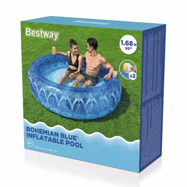 Bestway Oppustelig Pool Extra Stærk Blå Bohemisk 168x53 cm +6 År Have 54479