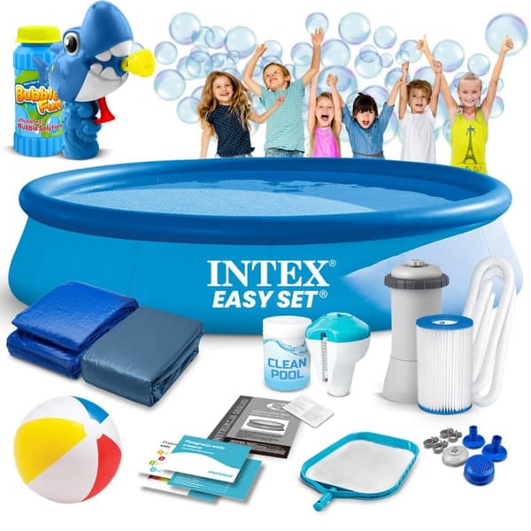 Trädgårdsexpansionspool 366 x 76 cm 15 i 1 INTEX 28132 + bubbelmaskin GRATIS
