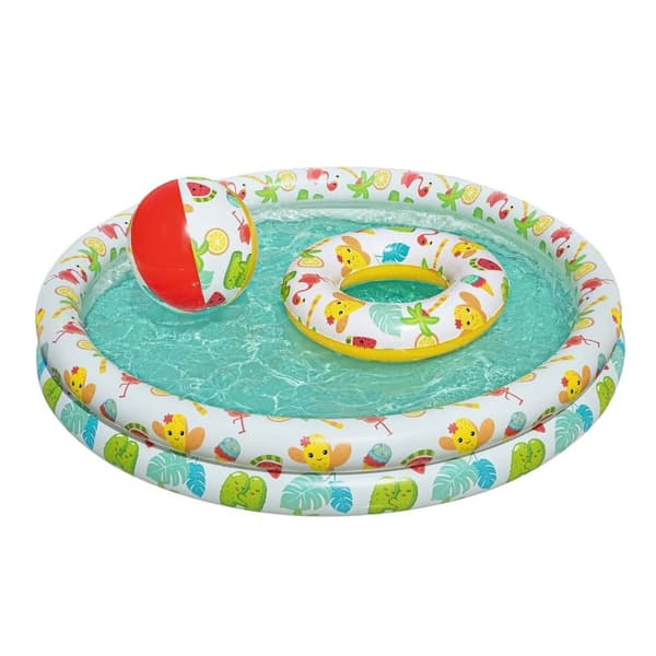 3in1 barnpool 122 x 20 cm + HJUL + BALL Bestway 51124