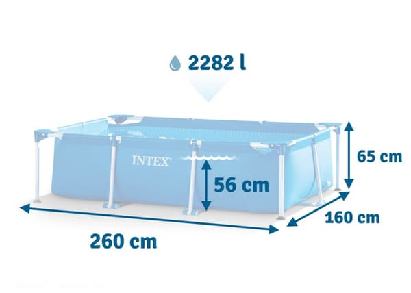 Kehys puutarha-allas 260 x 160 x 65 cm 2 in 1 INTEX 28271