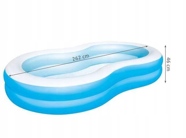 Bestway rektangulær oppustelig pool 262 x 157 cm x 46 cm høj