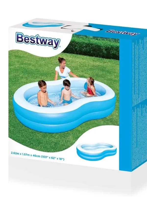 Bestway rektangulær oppustelig pool 262 x 157 cm x 46 cm høj