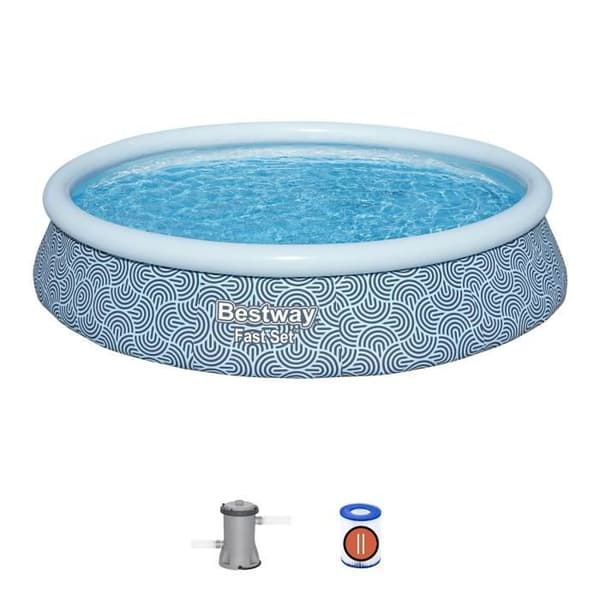 Kit för uppblåsbar pool BESTWAY - Fast Set - 396 x 84 cm - Rund (Filterpatron, 1 patron)